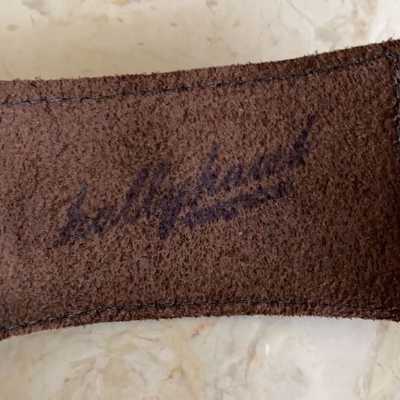 Handcrafted Leather Cuff Bracelet  - Picture 7 of 8